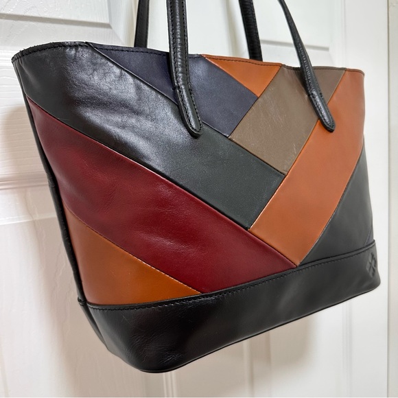 Patricia Nash Verzi Retro Colorblock Leather Patchwork Tote NWT - Picture 3 of 11